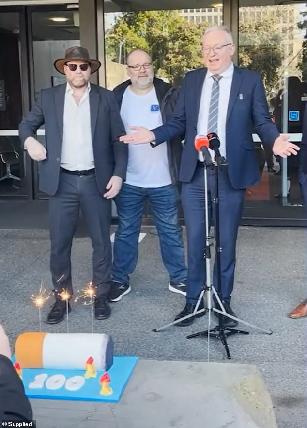 Victorian Liberal MP David Limbrick 'celebrated' 100 arsons at tobacco retailers in his state as a tongue-in-cheek way of making a point about what he claimed was the effect of high taxes