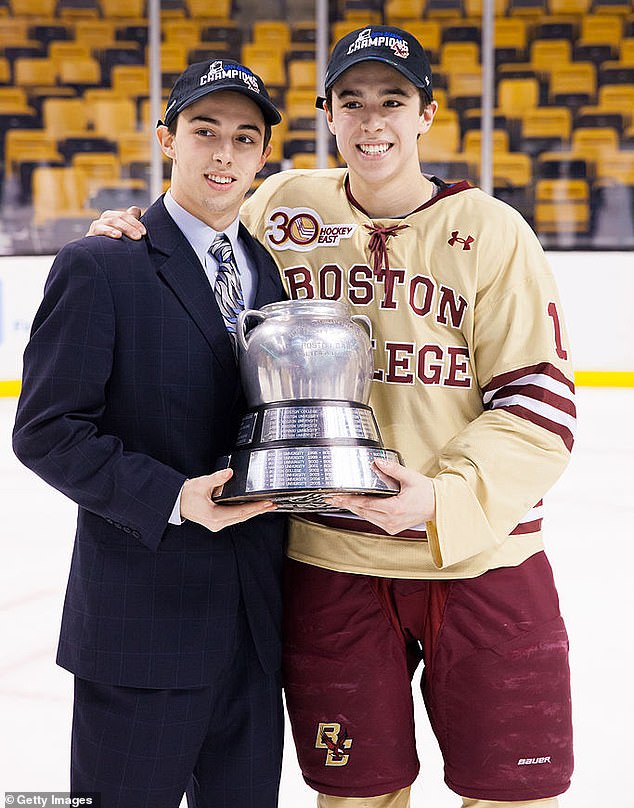 Matthew (left) and Johnny (right) both plied their trade on the ice at Boston College