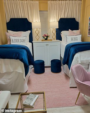 Eden told DailyMail.com: 'We use queen size bedding to cover the bed frames properly and to be able to reuse them for years to come.'