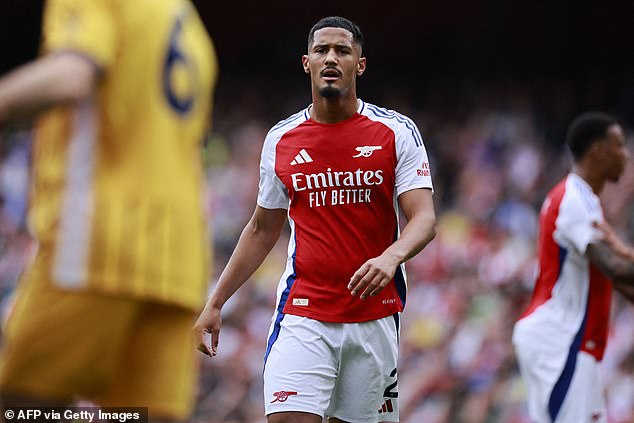 William Saliba helped Arsenal withstand waves of pressure after Rice's sacking