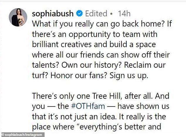 Sophia typed to her followers: 'What if you could actually go back home? What if there was an opportunity to collaborate with brilliant creatives and build a space where all our friends could showcase their talents?'