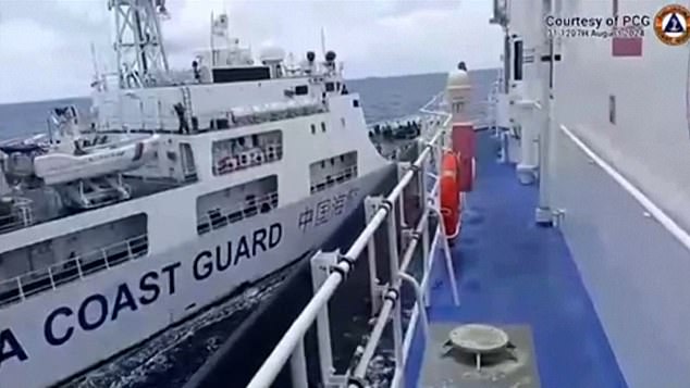 Video released by the Philippine Coast Guard appears to show the Magbanua being rammed by a Chinese Coast Guard vessel