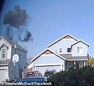 Video shows smoke rising from the crash