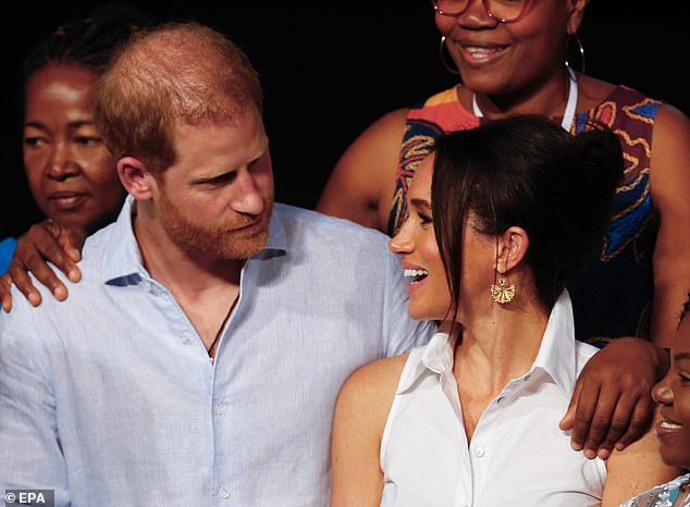 The Duke and Duchess of Sussex attend the 'Afro Women and Power' forum in Cali, Colombia, on August 18