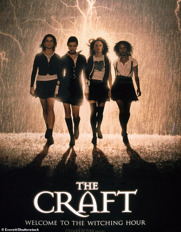 From left to right: Campbell, Balk, Tunney and Rachel True in artwork for the film