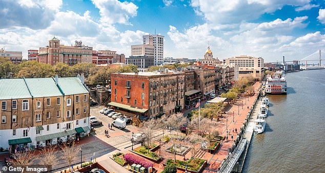 The average cost of living per year in Georgia is $43,482, with housing and utilities costing just $7,495. (Pictured: Savannah, Georgia)