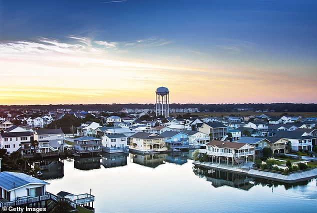 South Carolina is the fastest growing state in the country due to its low cost of living. (Pictured: Myrtle Beach, South Carolina)