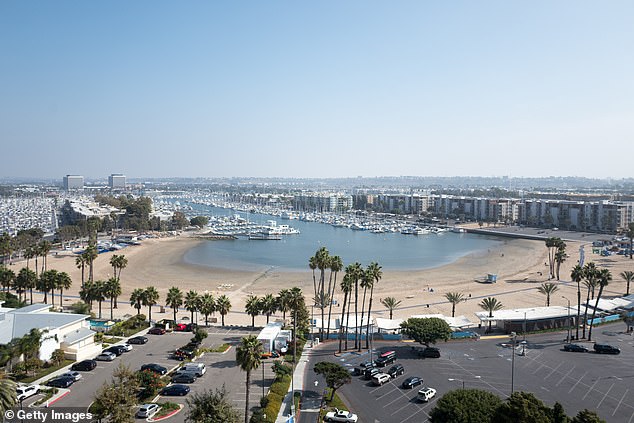 Swimming areas, such as Mothers Beach in Marina Del Rey (pictured) and Las Flores Creek at Las Flores State Beach, have closed their entire swimming area