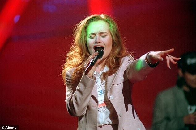 She played the role of Sandy in a West End revival of the musical Grease and represented the UK at the Eurovision Song Contest three decades ago (pictured during rehearsals for the Eurovision Song Contest in 1993)