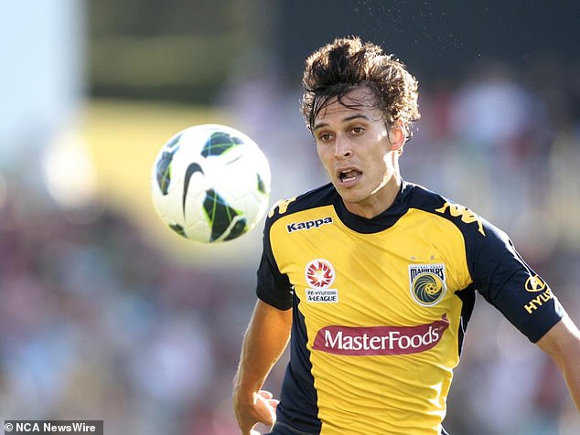 Trent Sainsbury has his eye on the ball during his first spell at the Central Coast Mariners