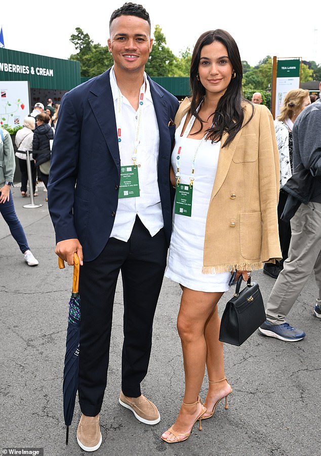 Jermaine Jenas with his wife, former model Ellie Penfold