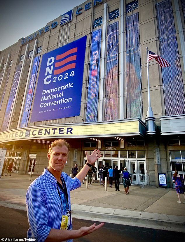 Football analyst Alexi Lalas is among those attending the Democratic National Convention