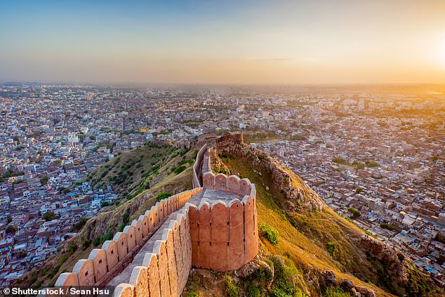 She told local police that after she landed at Delhi airport, the man took her to a hotel in Jaipur (stock photo of the city above), the capital of Rajasthan state, where she says he raped her. The woman alleges he raped her several more times between July 3 and July 21.