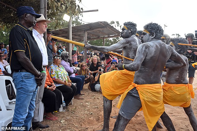 Prime Minister Anthony Albanese arrived at the ceremonial site in northeastern Arnhem Land on Friday afternoon and was greeted by ceremonial dancers