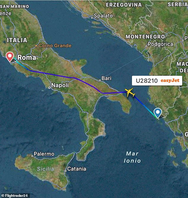 Flight tracking data showed the plane deviating from its flight path and landing at an airport near Rome