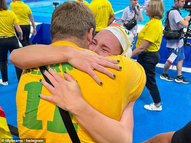 Kearns was stunned when he saw her boyfriend Justin Dedich in the stands before her game