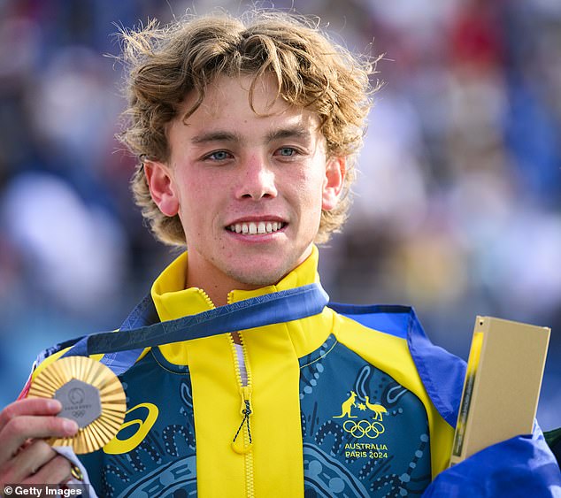 As Australian Olympic breakdancer Rachael Gunn – aka Raygun – continues to polarize sports fans, she has a fan in two-time gold medalist Keegan Palmer (pictured)