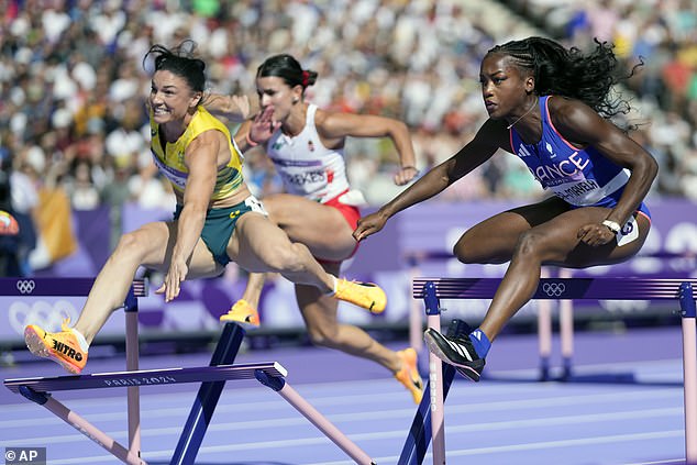 Australian Michelle Jenneke suffered a nasty fall during the 100m hurdles heats