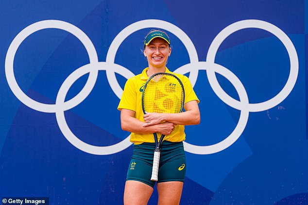 Australian tennis star Daria Saville (pictured at the Paris Olympics) has quickly deleted a tweet about tennis' biggest controversy after receiving a blunt message from Thanasi Kokkinakis