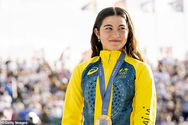 Arisa Trew has made Australian Olympic history as the youngest gold medallist at the age of 14 after winning the women's skateboarding competition in Paris