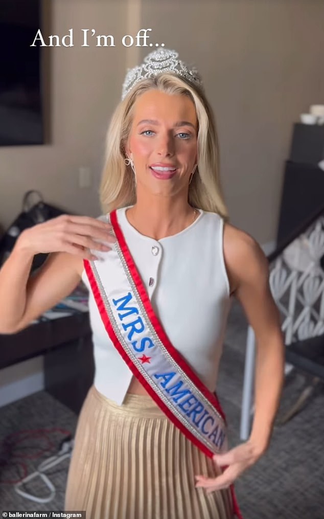 Hannah Neeleman, 34, made her comeback at the Mrs. American pageant in Vegas on Saturday, a year after winning the title while 20 weeks pregnant with her eighth child.