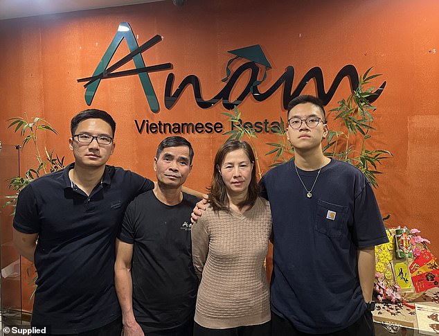 The Nguyen family's (pictured, left to right: Duc, Hoa, Hue and Justin) application for permanent residence has been rejected after their sponsor made a mistake