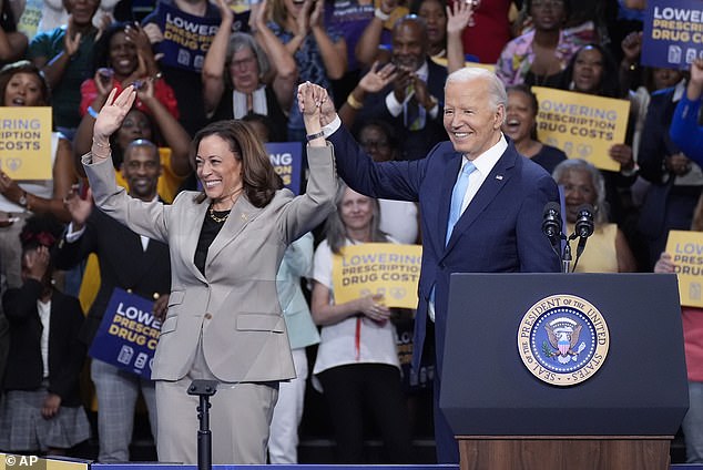 Joe Biden and Kamala Harris joined forces on stage in Maryland