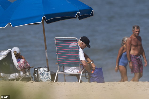 President Joe Biden joined first lady Jill Biden and her two sisters on the beach