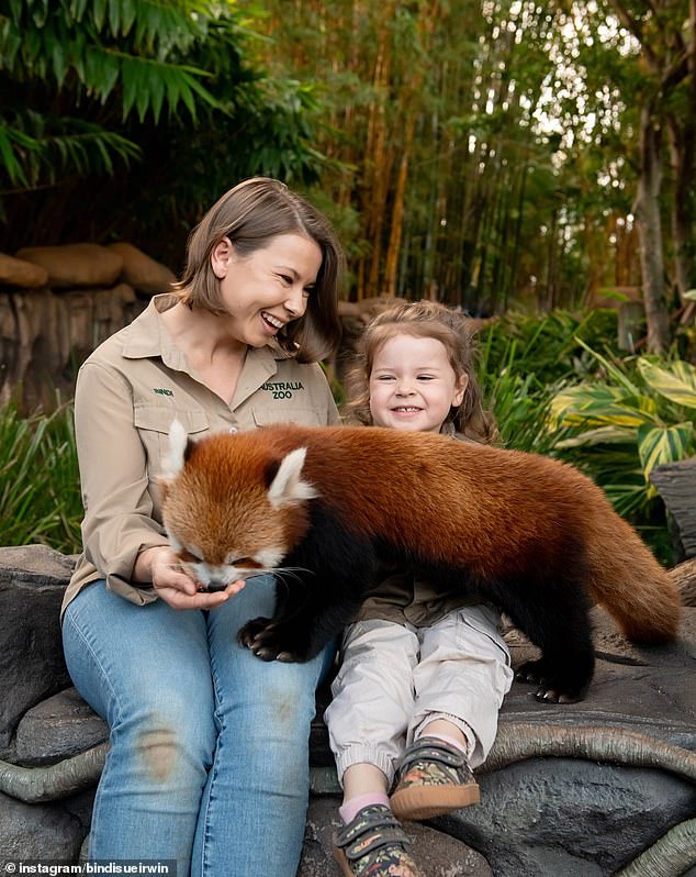 This comes after Bindi was accused of photoshopping a red panda onto her three-year-old daughter Grace's lap, in new images shared to her Instagram page