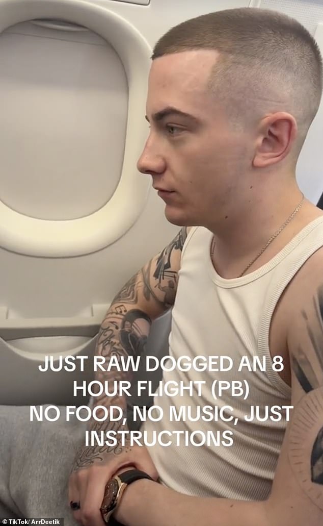 More and more people are opting for 'rawdogging' when it comes to flying, including British rapper ArrDee (pictured)