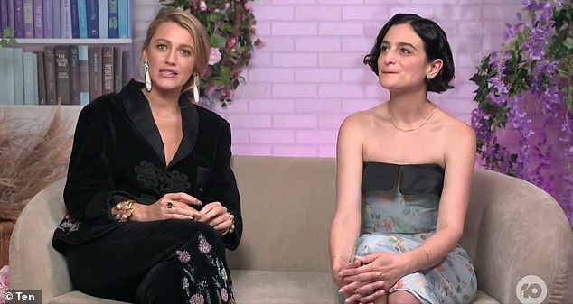 Blake Lively was faced with an impossible choice on Tuesday. The American actress appeared on the Australian television show The Project and was asked to pick her favorite Taylor Swift song. Pictured with It Ends With Us co-star Jenny Slate