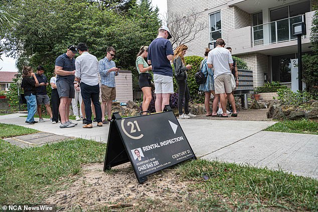 Even if Queenslanders get on the social housing list, they still have to wait almost two and a half years to get a home. People are queuing up to view a rental property.