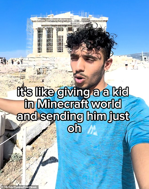 “It's like giving a kid a Minecraft game and telling him to just make a pile of shit,” said the tourist, who has nearly 40,000 followers on TikTok.