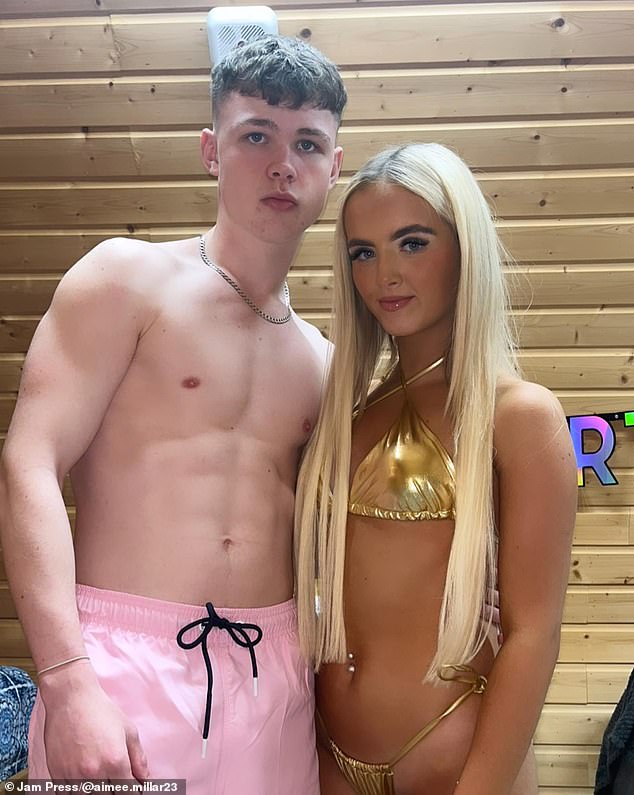 Pictured: Aimee Millar and her partner Darragh, both 20, from Belfast in Northern Ireland