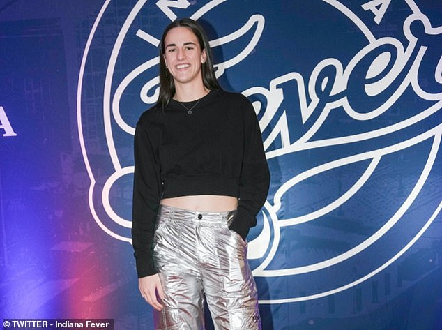 Caitlin Clark arrives for Fever's final game - in which she broke a massive WNBA rookie record