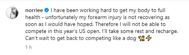 Cam Norrie withdraws from the US Open with SAME injury