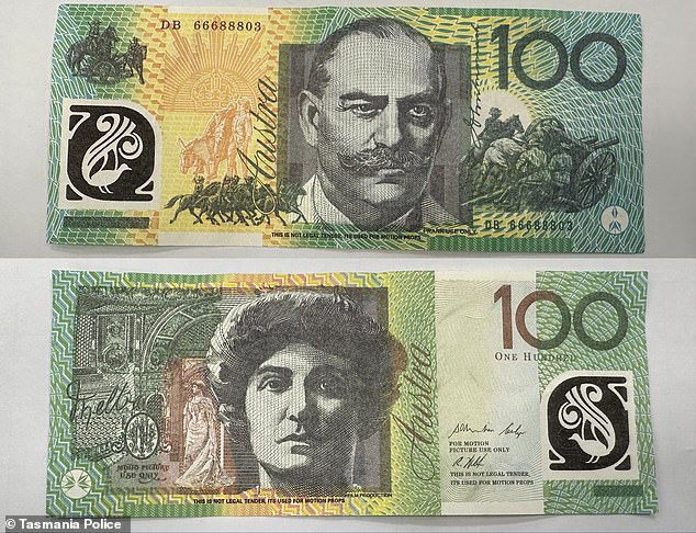 There are counterfeit $100 notes (pictured) circulating throughout Hobart