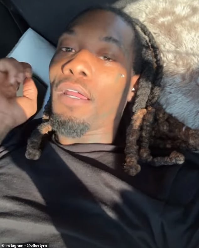 Offset seemed unfazed by his estranged wife Cardi B's surprise news that she's pregnant with their third child, as he returned to Instagram Stories with a new rap video