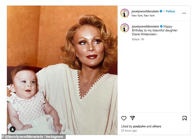 The Swiss socialite, who recently posed for an exclusive photoshoot for DailyMail.com in Miami, posted a heartfelt birthday greeting to her daughter Diane on Instagram