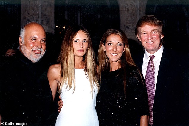 Céline Dion and her late husband, René Angélil (pictured with Trump and Melania in 1999), often dined at Mar-a-Lago