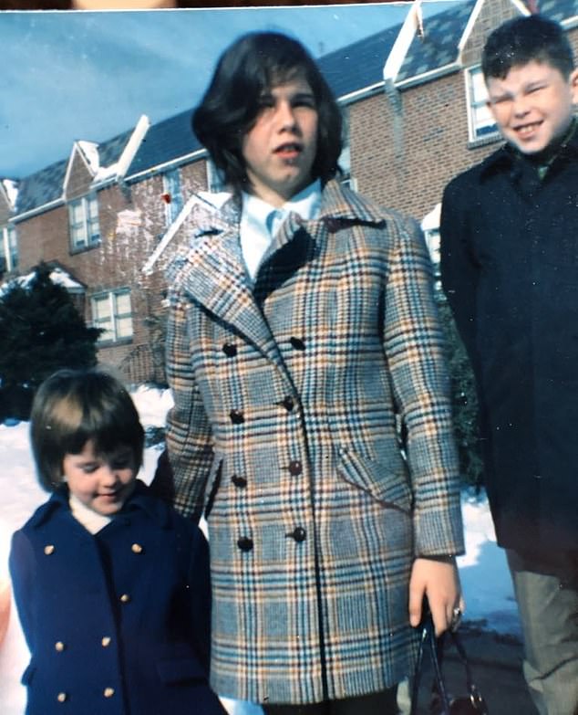 Maryann Collette was only nine years old when her sister, Patricia Newsom, 16, disappeared from her boarding school in the Monticello neighborhood of New York. (Pictured: Maryann, left, with her sister Patricia, center, and their deceased brother Peter, right