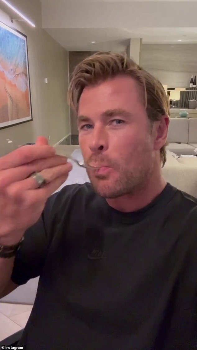 Chris Hemsworth (pictured) may be worth millions, but there's nothing he loves more than a cheap birthday cake. The Australian actor celebrated his 41st birthday this week with a $7.05 white mud cake from supermarket chain Woolworths