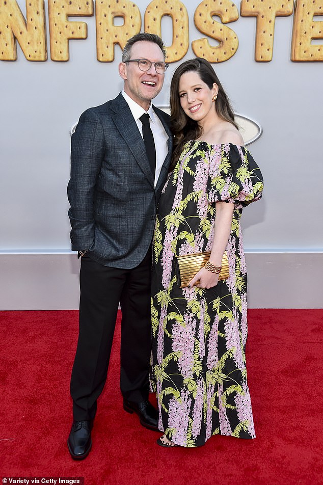 Christian Slater and his wife Brittany Lopez recently welcomed their second child together; seen in April