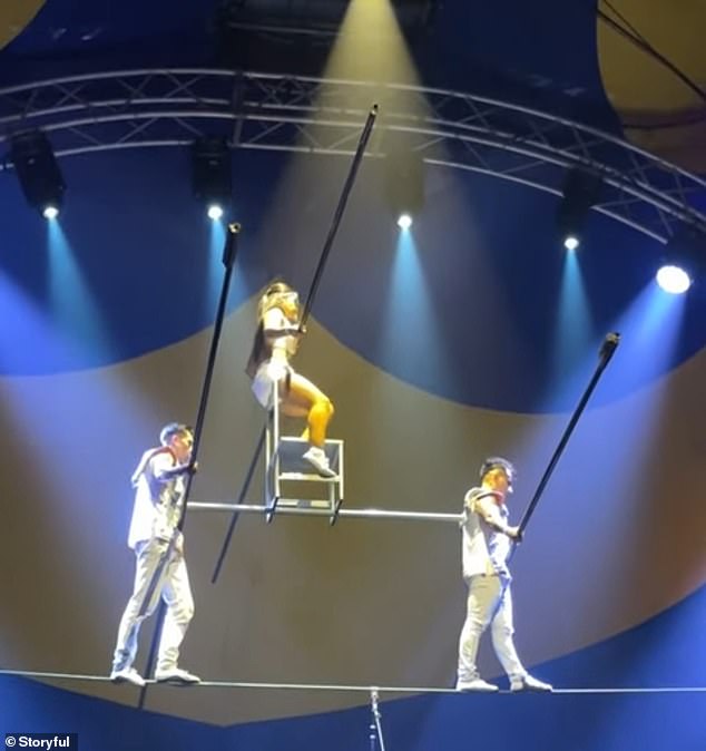 The woman suffered 'serious' but non-life-threatening injuries after falling from a chair during a Gravity Circus performance