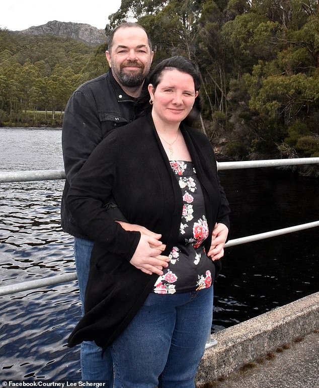 Courtney Scherger and her partner Simon Whittington have become proud parents after she gave birth during what she thought was a normal toilet visit