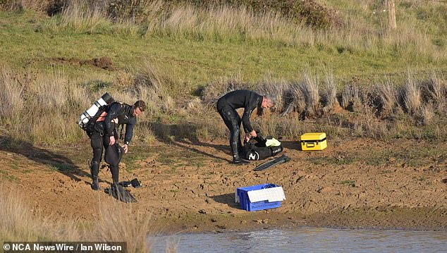 Police have remained tight-lipped about details of the evidence found during the investigation, but will be forced to reveal more at an upcoming hearing (Photo of police divers at a dam)