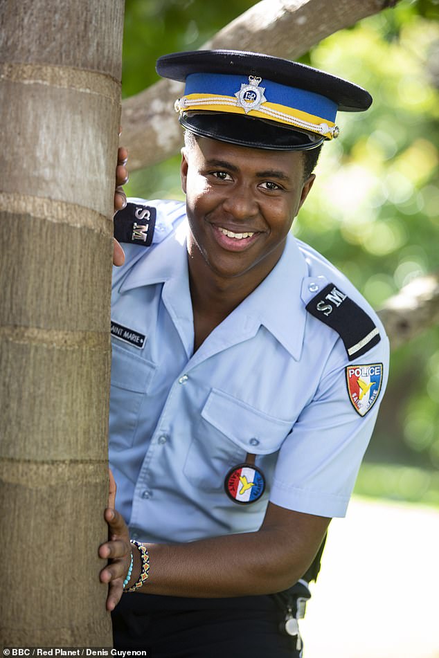 Tahj Miles, 23, who played police officer Marlon Pryce in the series (pictured), has sported a dramatic new look since quitting the BBC show earlier this year