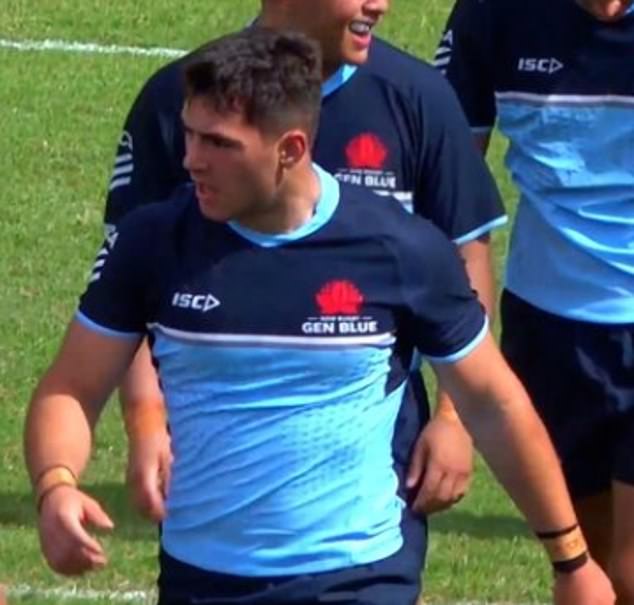 There's a football tug-of-war going on over Zach Fittler, the son of NRL legend Brad Fittler - and rugby union has made the first move (he's pictured representing the NSW Waratahs at under-16 level)