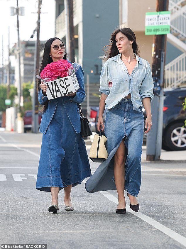 Demi Moore, 61, and her middle daughter Scout Willis, 33, were spotted heading to visit a friend in trendy Venice Beach, California