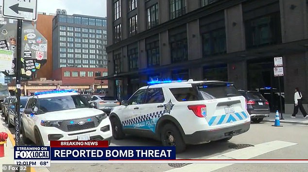 The Democratic National Convention was hit by a security alert Tuesday as police investigated multiple bomb threats in downtown Chicago